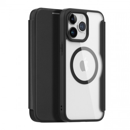 Калъф тип книга с прозрачен гръб DUX DUCIS Skin X Pro MagSafe - iPhone 15 Pro Max черен
