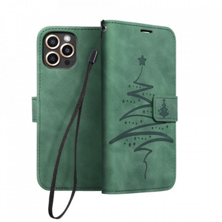 Калъф тип книга FORCELL Mezzo Xmas - Xiaomi Redmi Note 10 / 10s (елха) зелен