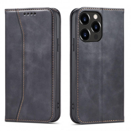 Калъф тип книга Magnet Fancy - iPhone 14 Pro черен