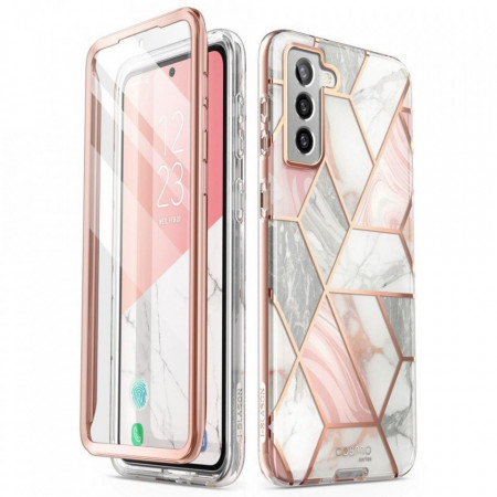 Калъф 360° SUPCASE Cosmo - Samsung Galaxy S21 FE 5G розов мрамор