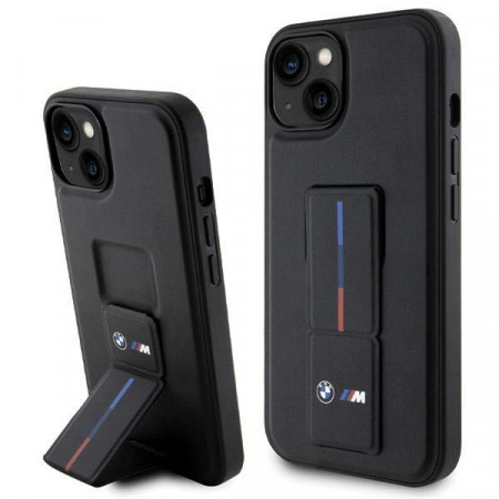Оригинален гръб BMW Grip Hot Stamp - iPhone 13 / 14 / 15 черен