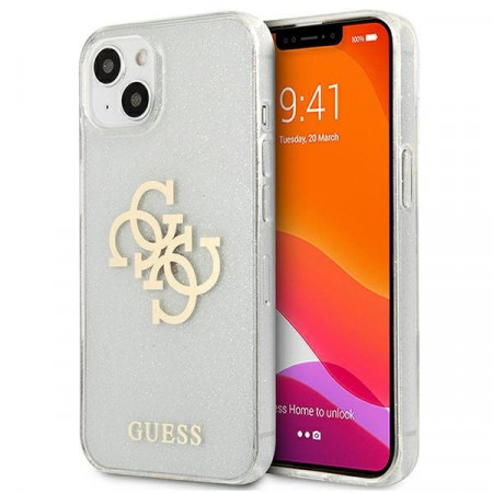 Оригинален гръб GUESS Glitter 4G Big Logo GUHCP13SPCUGL4GTR - iPhone 13 mini прозрачен