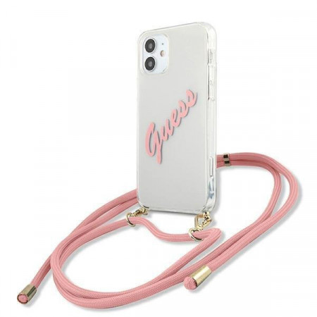 Оригинален гръб GUESS GUHCP12SCRTVSPI - iPhone 12 mini розов