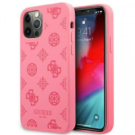 Оригинален гръб GUESS Peony GUHCP12LLSPEFU - iPhone 12 Pro Max циклама