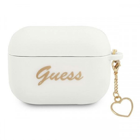 Оригинален калъф за слушалки GUESS Silicone Charm GUAPLSCHSH - AirPods Pro бял