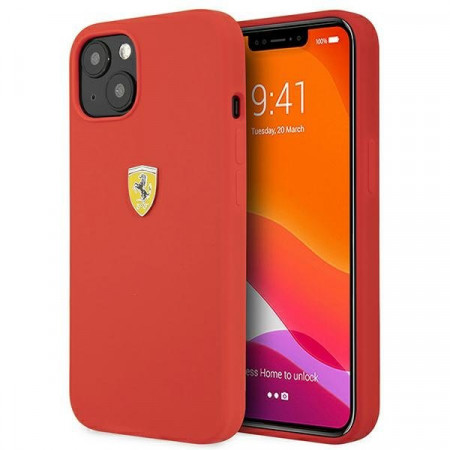 Оригинален твърд гръб FERRARI Silicone FESSIHCP13SRE - iPhone 13 mini червен
