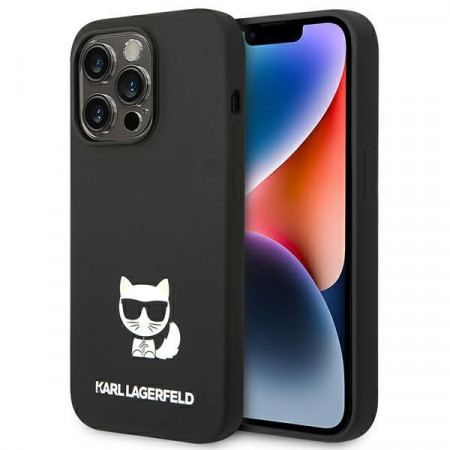 Оригинален твърд гръб KARL LAGERFELD Silicone Choupette Body KLHCP14XSLCTBK - iPhone 14 Pro Max черен