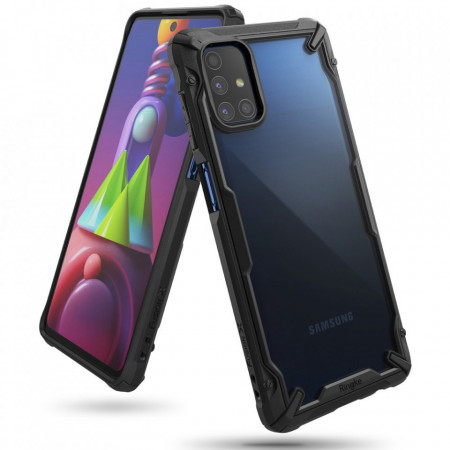 Подсилен гръб RINGKE Fusion X със силиконов бъмпер - Samsung Galaxy M51 черен