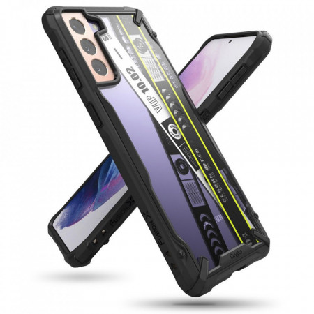Подсилен гръб RINGKE Fusion X със силиконов бъмпер - Samsung Galaxy S21+ 5G (Ticket band) черен