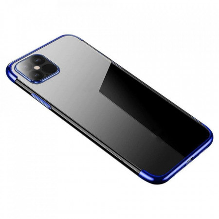 Прозрачен силиконов гръб с цветен кант Clear Color - Samsung Galaxy S22 Plus 5G син