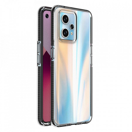 Прозрачен силиконов гръб с цветен кант Spring - Realme 9 / 9 Pro+ черен