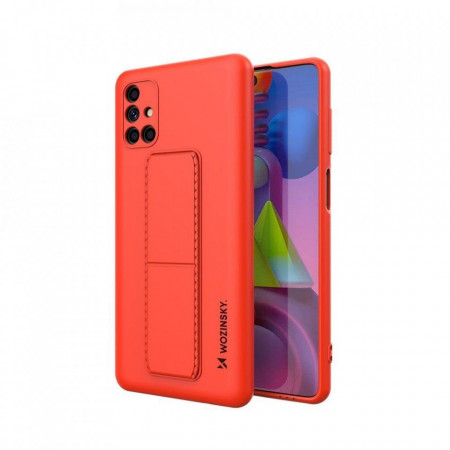 Силиконов гръб със стойка WOZINSKY Kickstand - Samsung Galaxy M51 червен