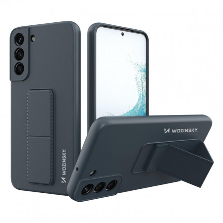 Силиконов гръб със стойка WOZINSKY Kickstand - Samsung Galaxy S22 Plus 5G син
