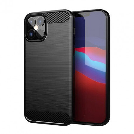 Силиконов гръб Carbon - iPhone 12 Pro Max черен