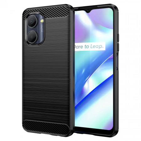 Силиконов гръб Carbon - Realme C33 черен