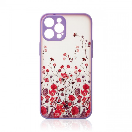 Силиконов гръб Design - Samsung Galaxy A12 лилави цветя