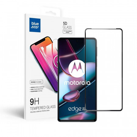 5D стъклен протектор Blue Star - Motorola Edge 30 Pro с черна рамка