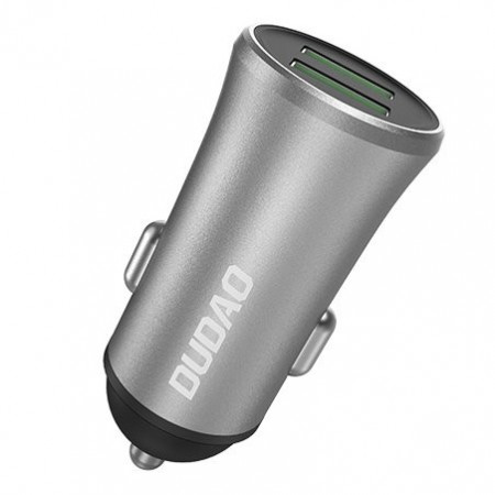 Dudao 3,4A Universal Smart зарядно за кола 2x USB (R6S) сребърен
