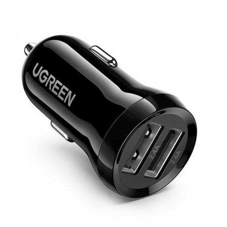 Ugreen зарядно за кола 2x USB 24W 4.8 A (2x 2.4 A) черен (50875)