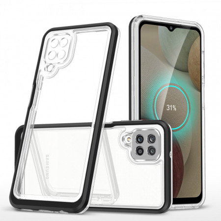 Гръб Clear 3в1 с гел рамка - Samsung Galaxy A22 черен