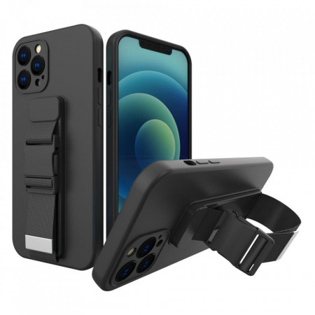 Гръб Rope с каишка - iPhone 13 mini черен