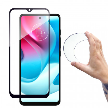 Гъвкав протектор спълно покритие - Moto g60s с черна рамка
