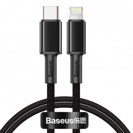 Кабел за зареждане и данни с оплетка BASEUS High Density Fast Charging Data USB Type C към Lightning Power Delivery 20W 1m черен