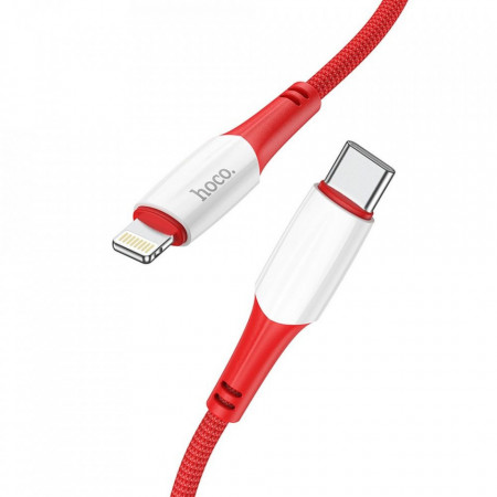 Кабел за зареждане и данни Hoco Ferry USB Type C към Lightning Power Delivery 20W 1m (X70) червен