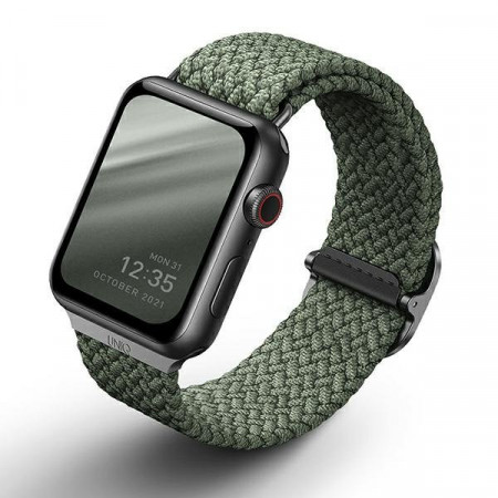 Каишка за часовник UNIQ Aspen - Apple Watch 40mm SE / 40mm Series 6 / 40mm Series 5 / 40mm Series 4 / 38mm Series 3 / 38mm Series 2 / 38mm (1st gen) Braided зелен