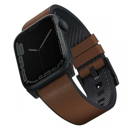 Каишка от еко кожа UNIQ Straden - Apple Watch 44mm SE / 44mm Series 6 / 44mm Series 5 / 44mm Series 4 каишка кафяв