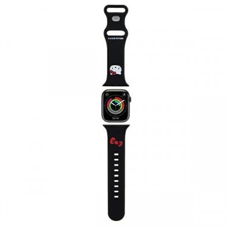 Каишка HELLO KITTY Silicone Kitty Head strap - Apple Watch 41mm Series 9 / 41mm Series 8 / 41mm Series 7 / 40mm Series 6 / 40mm SE / 40mm Series 5 / 40mm Series 4 / 38mm Series 3 / 38mm Series 2 / 38mm (1st gen) черен