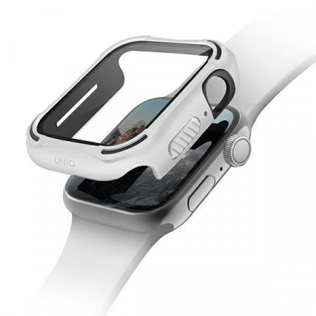 Калъф за корпус със стъклен протектор UNIQ Torres - Apple Watch 40mm SE / 40mm Series 6 / 40mm Series 5 / 40mm Series 4 case. / dove бял