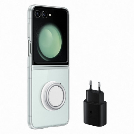 Калъф с държач Silicone Gadget - Samsung Galaxy Z Flip5 + зарядно за стена USB C 25W