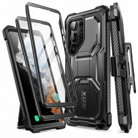 Калъф 360° с клипс и стойка SUPCASE IBLSN Armorbox - Samsung Galaxy S23 Ultra черен
