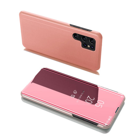 Огледален калъф тип книга Clear View - Samsung Galaxy S22 Ultra розов