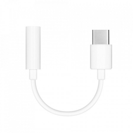 Оригинален аудио адаптер HUAWEI USB Type C / мини жак 3.5mm (CM20) бял