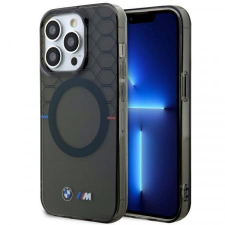Оригинален гръб BMW Pattern MagSafe - iPhone 13 Pro Max сив