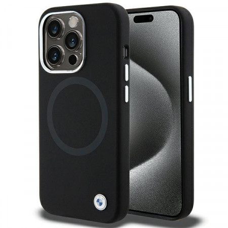 Оригинален гръб BMW Signature Liquid Silicone MagSafe - iPhone 15 Pro черен