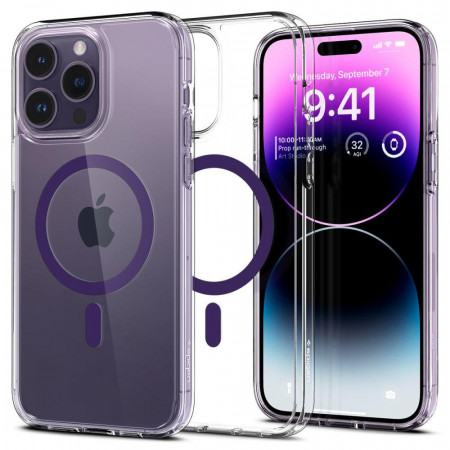 Оригинален гръб SPIGEN Ultra Hybrid MagSafe - iPhone 14 Pro тъмнолилав