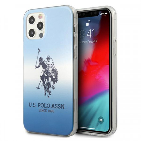 Оригинален гръб US POLO Gradient Collection USHCP12MPCDGBL - iPhone 12 / 12 Pro син