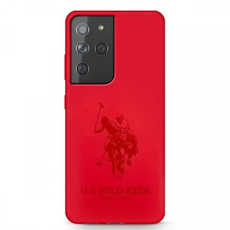 Оригинален гръб US POLO Silicone On Tone USHCS21LSLHRTRE - Samsung Galaxy S21 Ultra 5G червен