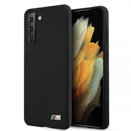 Оригинален твърд гръб BMW Silicone M BMHCS21MMSILBK - Samsung Galaxy S21+ 5G черен