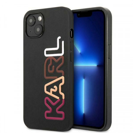 Оригинален твърд гръб KARL LAGERFELD Multipink Brand KLHCP13SPCOBK - iPhone 13 mini черен