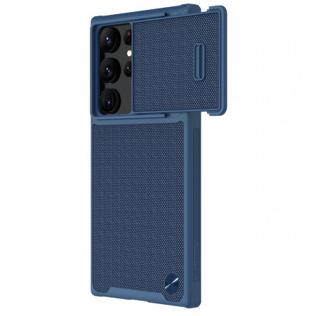 Подсилен гръб с подвижно покритие за камерата NILLKIN Textured S - Samsung Galaxy S23 Ultra син