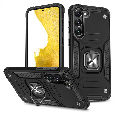 Подсилен гръб WOZINSKY Ring Armor със стойка - Samsung Galaxy S23 aчерен