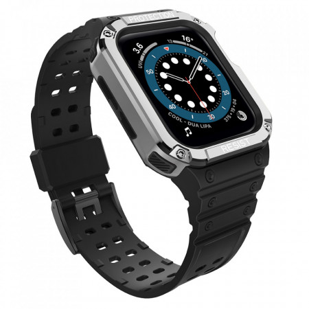 Подсилен калъф за корпус с каишка Protect - Apple Watch 41mm Series 9 / 41mm Series 8 / 41mm Series 7 / 40mm Series 6 / 40mm SE / 40mm Series 5 / 40mm Series 4 / 38mm Series 3 / 38mm Series 2 черен