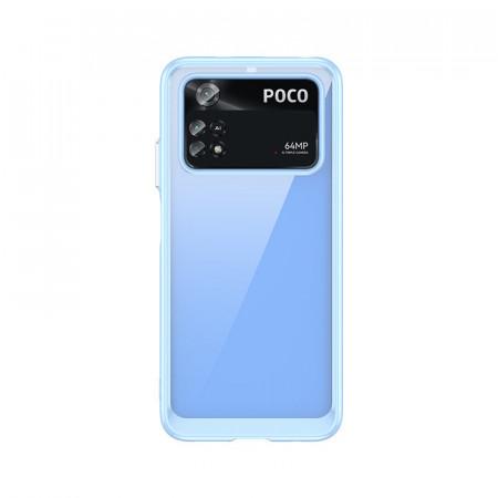 Прозрачен гръб с гел рамка Outer Space - Xiaomi Poco M4 Pro син