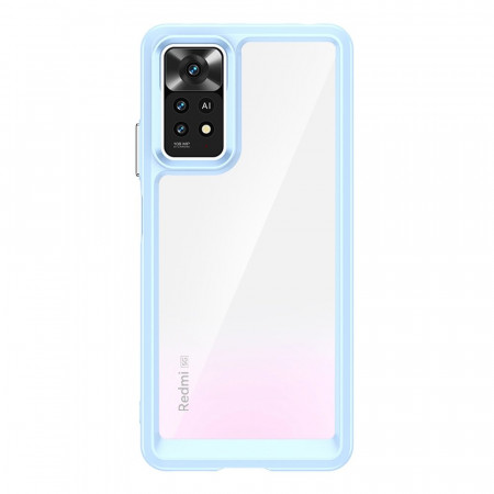 Прозрачен гръб с гел рамка Outer Space - Xiaomi Poco X5 Pro 5G / Redmi Note 12 Pro 5G син