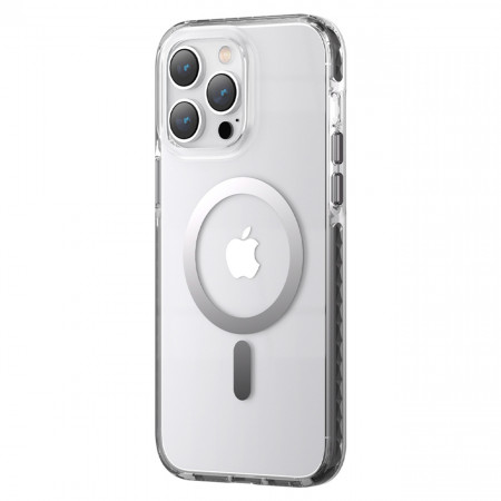 Прозрачен гръб с рамка KINGXBAR PQY Ice Crystal MagSafe - iPhone 14 сив