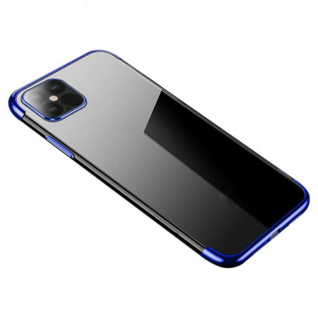 Прозрачен силиконов гръб с цветен кант Clear Color - Samsung Galaxy S21+ 5G син